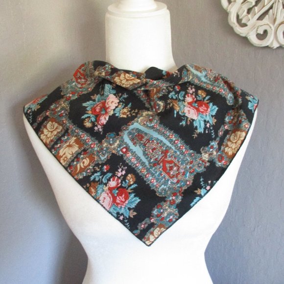 Accessories 212 Black Floral Scarf Poshmark